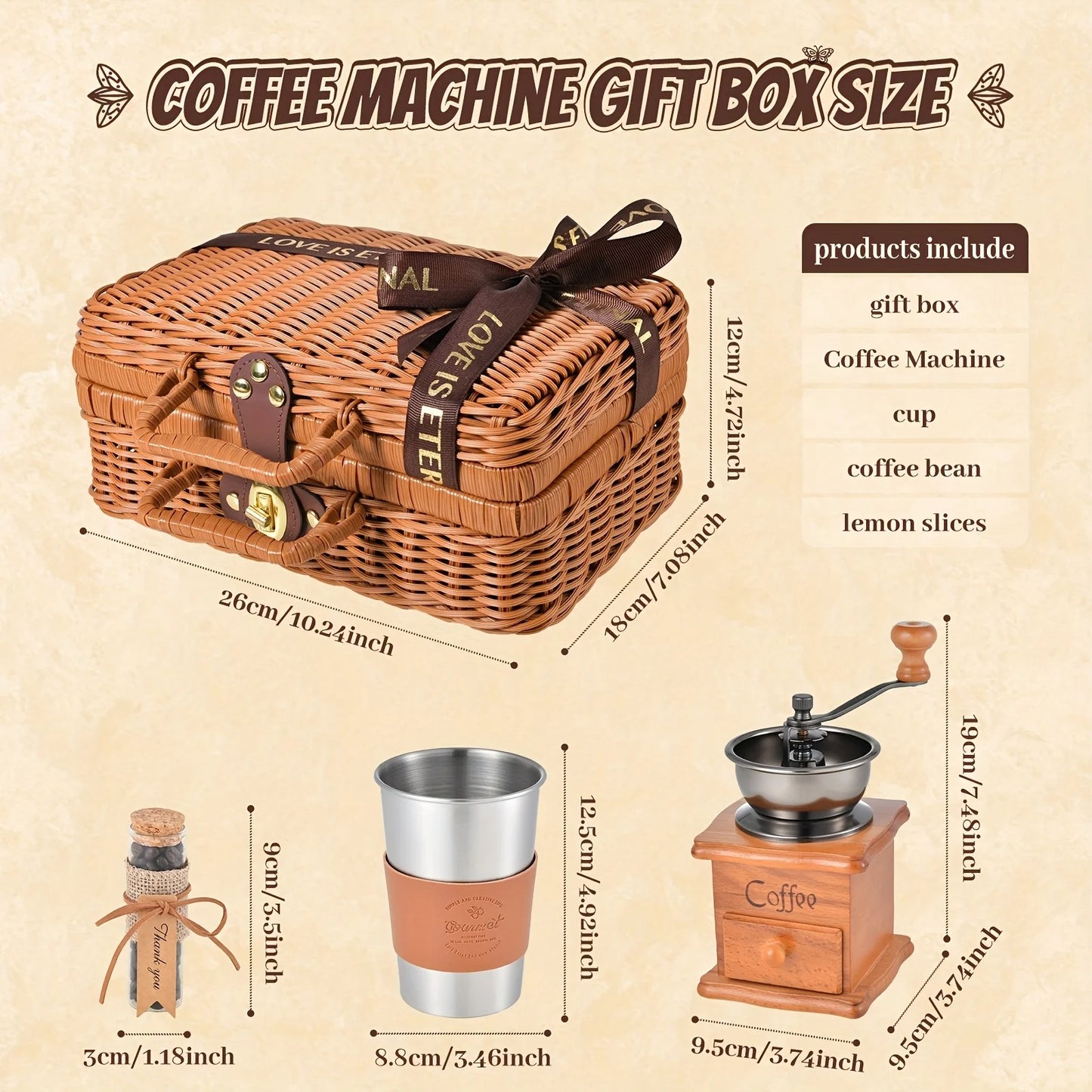 Portable Manual Coffee Grinder - Perfect for Outdoor Coffee Sets, Travel, Office, and Christmas Gifts (Coffee Beans Not Included
