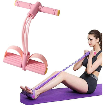 6-Tube Abdominal Resistance Bands, 38cm Portable Sit-Up Assist, TPE & NBR Foam, Perfect for Home Gym, Office, and Travel Workouts