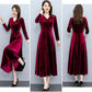 2024 Vintage Long Sleeve Women Sexy Midi Dresses Autumn Winter Velvet Thick Warm Dress Elegant Bodycon Party Night Maxi Vestidos