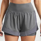 Breathable 2-in-1 Workout Shorts for Women, High Waist, Double Layer, Running, Gym, Athletic, Sports Shorts with Mesh Trim