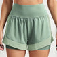 Breathable 2-in-1 Workout Shorts for Women, High Waist, Double Layer, Running, Gym, Athletic, Sports Shorts with Mesh Trim