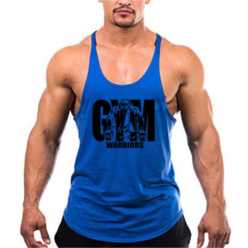 Gym Bodybuilding Tank Top Fashion Y-Back Suspender Vest Cotton Breathable Sleeveless Singlet Men's Fitness Muscle Sports Shirt