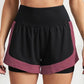 Breathable 2-in-1 Workout Shorts for Women, High Waist, Double Layer, Running, Gym, Athletic, Sports Shorts with Mesh Trim