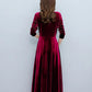2024 Vintage Long Sleeve Women Sexy Midi Dresses Autumn Winter Velvet Thick Warm Dress Elegant Bodycon Party Night Maxi Vestidos