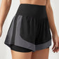 Breathable 2-in-1 Workout Shorts for Women, High Waist, Double Layer, Running, Gym, Athletic, Sports Shorts with Mesh Trim