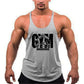 Gym Bodybuilding Tank Top Fashion Y-Back Suspender Vest Cotton Breathable Sleeveless Singlet Men's Fitness Muscle Sports Shirt