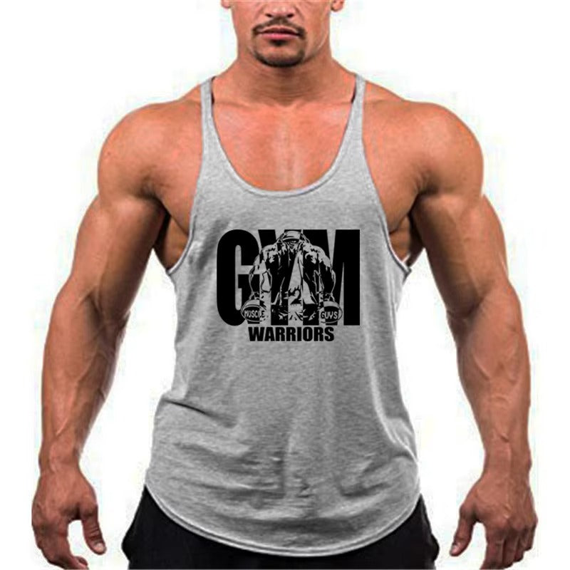 Gym Bodybuilding Tank Top Fashion Y-Back Suspender Vest Cotton Breathable Sleeveless Singlet Men's Fitness Muscle Sports Shirt