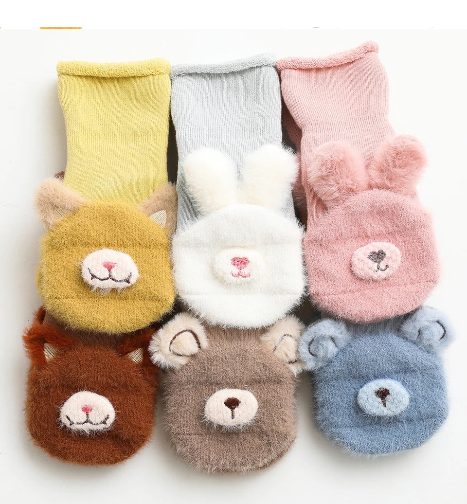 Baby Winter Cotton Anti Slip Long Socks Kid Child Toddler New born Infant Boy Girl Warm Terry Thick Thermal Animal Knee High Sock
