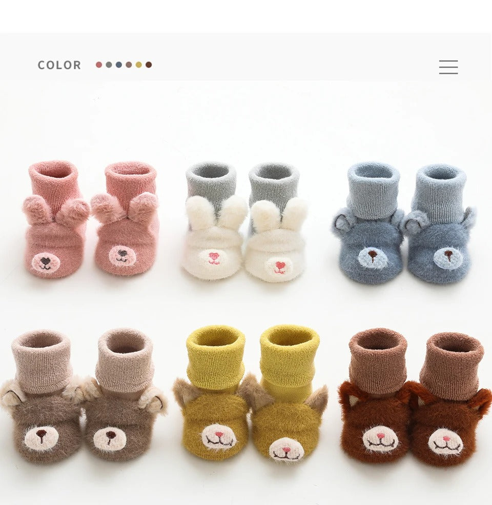 Baby Winter Cotton Anti Slip Long Socks Kid Child Toddler New born Infant Boy Girl Warm Terry Thick Thermal Animal Knee High Sock