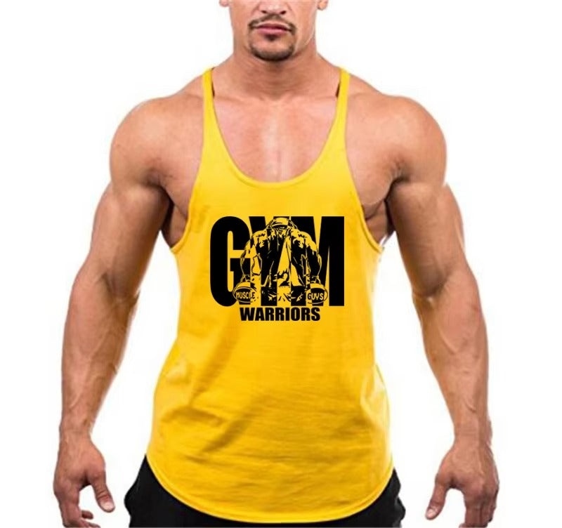 Gym Bodybuilding Tank Top Fashion Y-Back Suspender Vest Cotton Breathable Sleeveless Singlet Men's Fitness Muscle Sports Shirt