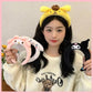 Kawaii Headband Sanrio My Melody Kuromi Cinnamoroll Pompom Purin Hair Accessories Anime Cute Cartoon Plush Headdress Girls Gift