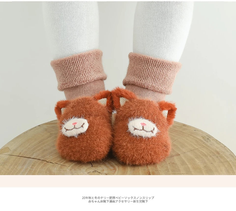 Baby Winter Cotton Anti Slip Long Socks Kid Child Toddler New born Infant Boy Girl Warm Terry Thick Thermal Animal Knee High Sock