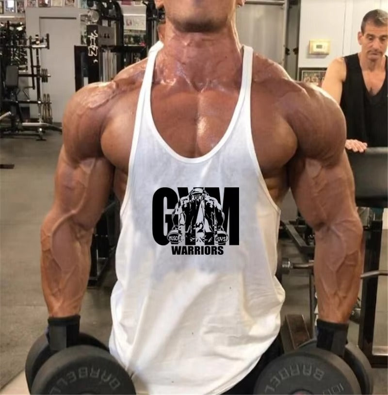 Gym Bodybuilding Tank Top Fashion Y-Back Suspender Vest Cotton Breathable Sleeveless Singlet Men's Fitness Muscle Sports Shirt