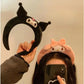 Kawaii Headband Sanrio My Melody Kuromi Cinnamoroll Pompom Purin Hair Accessories Anime Cute Cartoon Plush Headdress Girls Gift