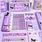 anrio 12PCS Kuromi Stationery Set Cinnamoroll My Melody Pencils Erasers Rulers Student School Supplies Study Stationery Gifts