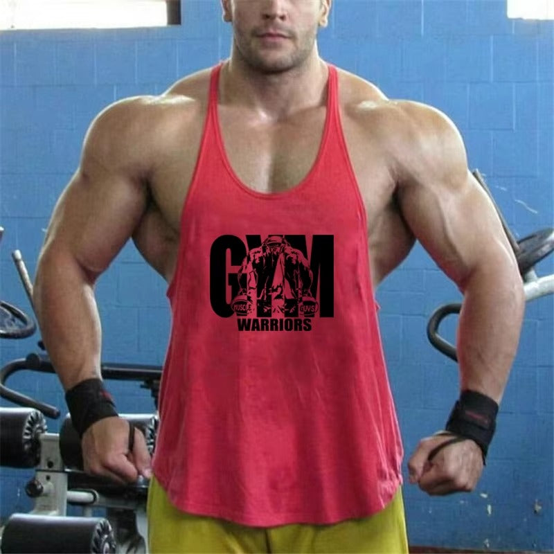 Gym Bodybuilding Tank Top Fashion Y-Back Suspender Vest Cotton Breathable Sleeveless Singlet Men's Fitness Muscle Sports Shirt