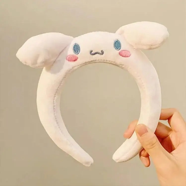 Kawaii Headband Sanrio My Melody Kuromi Cinnamoroll Pompom Purin Hair Accessories Anime Cute Cartoon Plush Headdress Girls Gift