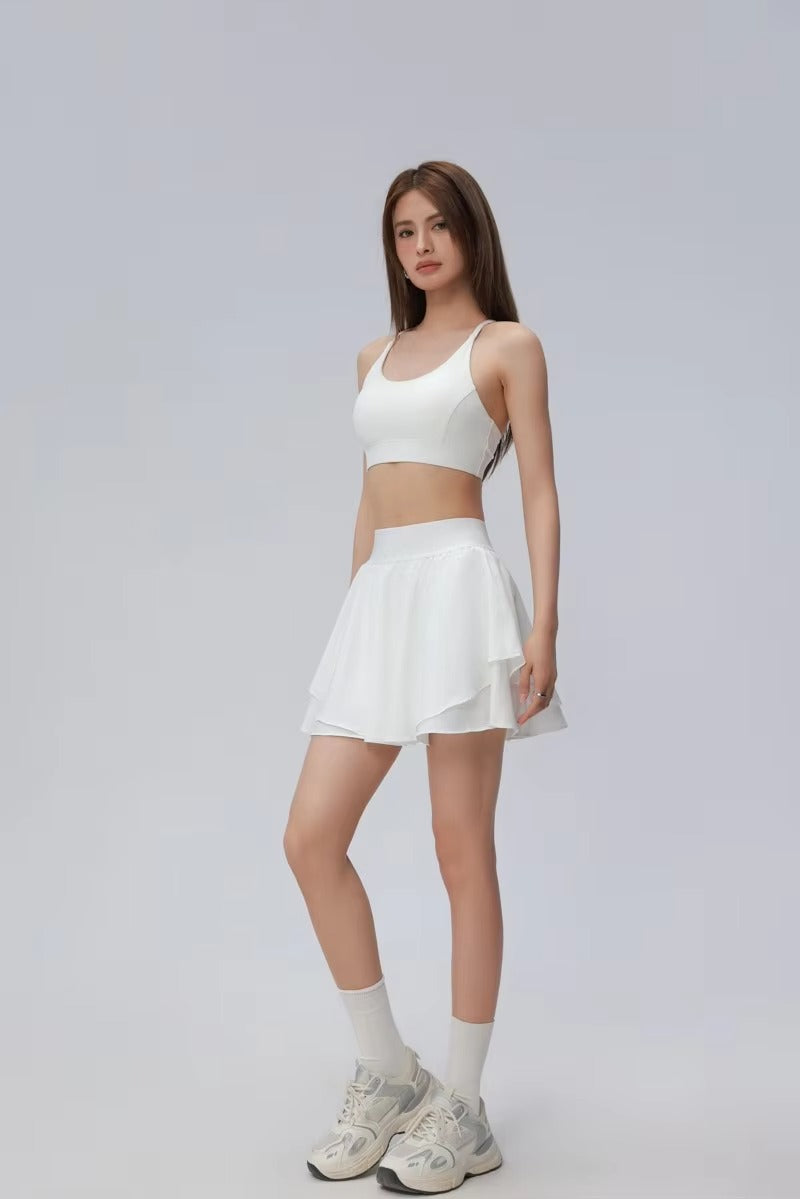 Yoga Short Skirt Anti-exposure High Waist Slimming Skirt for Women in Summer Wear Two-piece Outdoor Running Sports Skirt