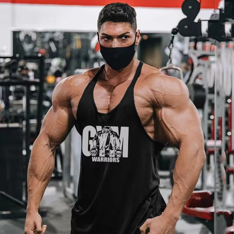 Gym Bodybuilding Tank Top Fashion Y-Back Suspender Vest Cotton Breathable Sleeveless Singlet Men's Fitness Muscle Sports Shirt