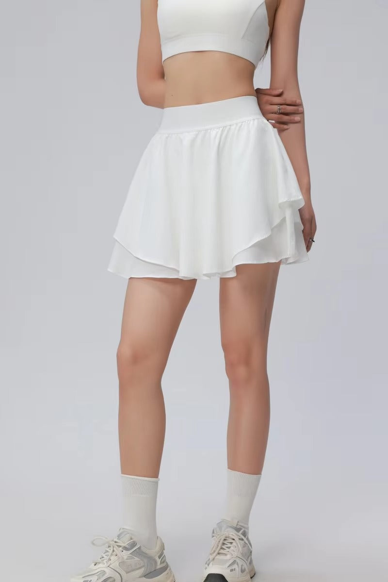 Yoga Short Skirt Anti-exposure High Waist Slimming Skirt for Women in Summer Wear Two-piece Outdoor Running Sports Skirt