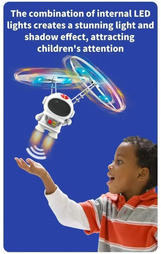 Creative Mini Astronaut Drone Cartoon Spaceman Flying Robot Toys with USB Charging Hand Control Helicopter Kids Gift