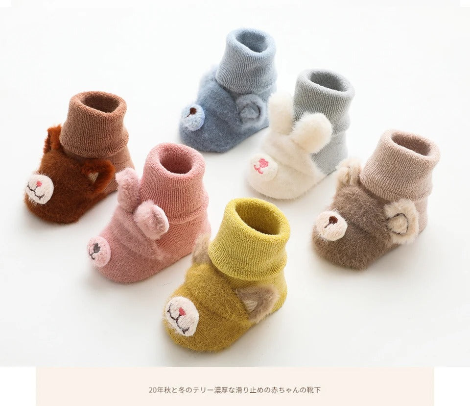 Baby Winter Cotton Anti Slip Long Socks Kid Child Toddler New born Infant Boy Girl Warm Terry Thick Thermal Animal Knee High Sock