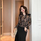 summer sexy hollowed-out blouse round collar lace shirt woman