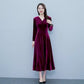 2024 Vintage Long Sleeve Women Sexy Midi Dresses Autumn Winter Velvet Thick Warm Dress Elegant Bodycon Party Night Maxi Vestidos